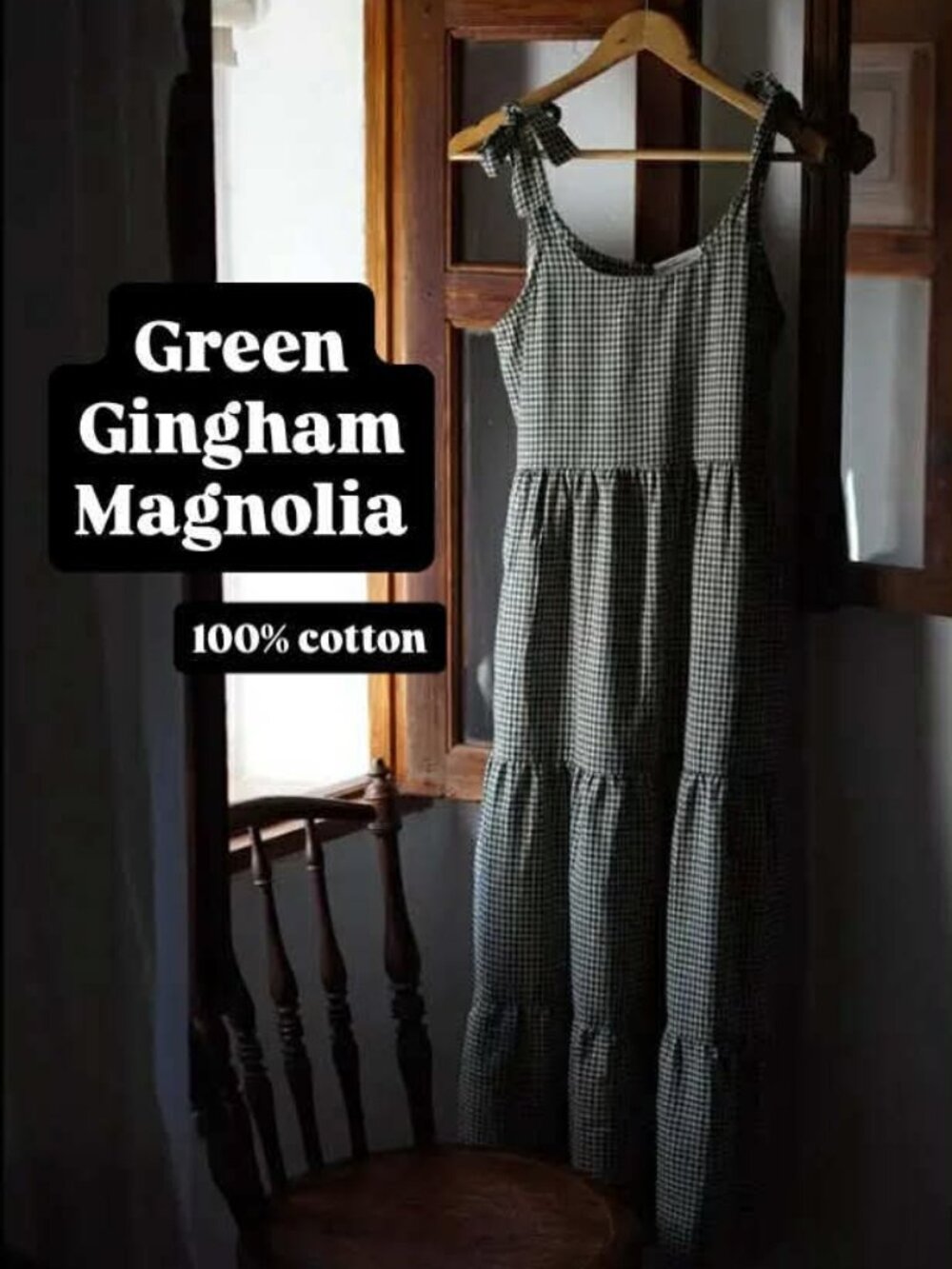 ISO little cottonwood green gingham magnolia